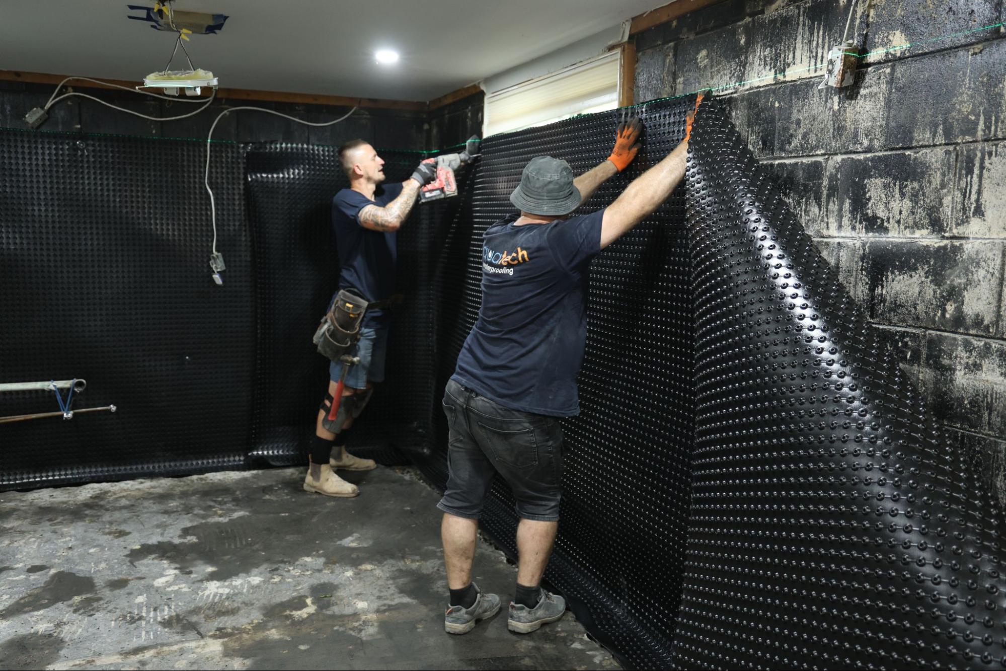 waterproof basement before finishing Milton interior waterproofing installation